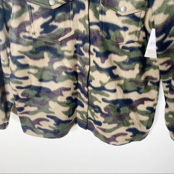 BP Green Camo Fleece Jacket Oversized Medium - Picture 3 of 9